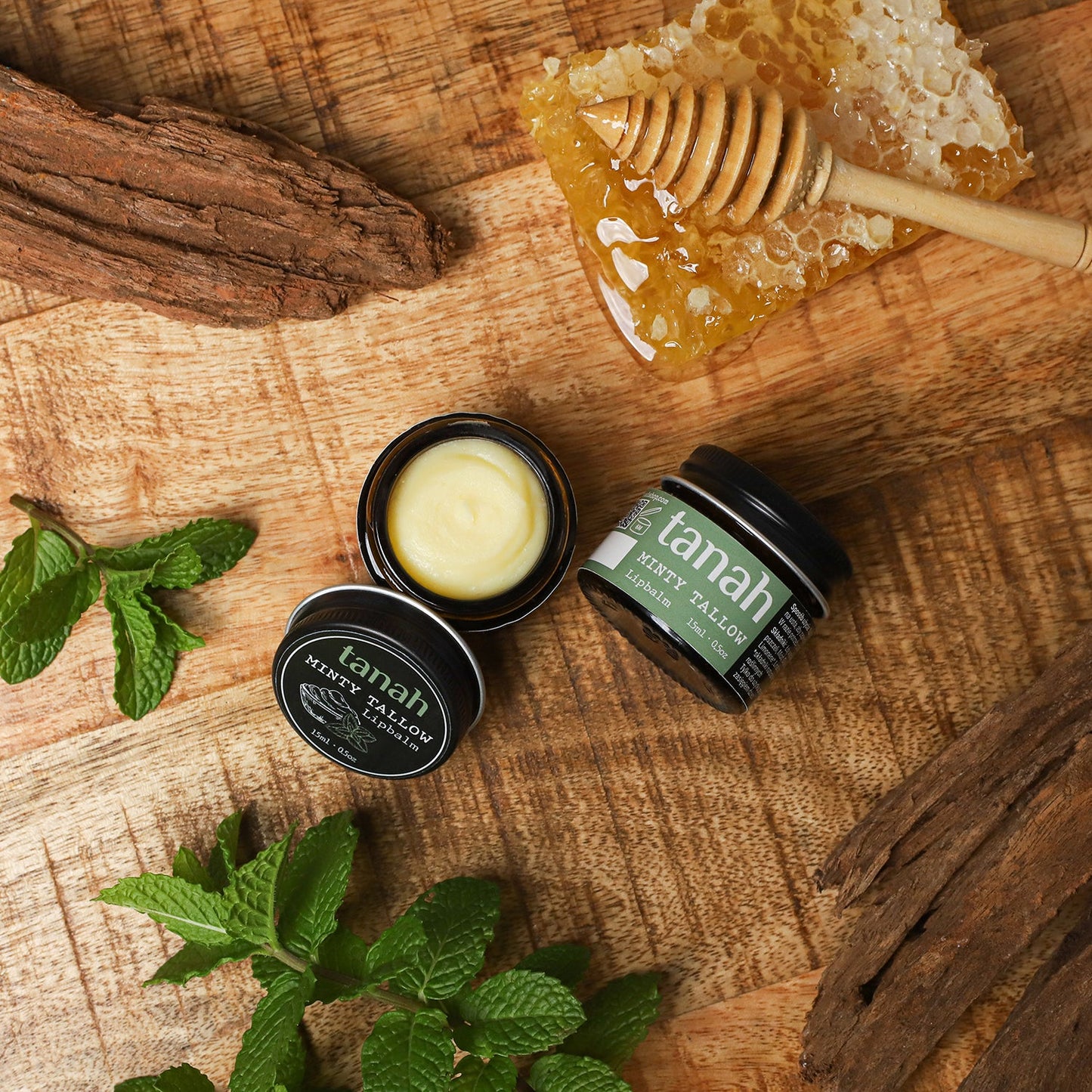 Minty Tallow Lipbalm 🍃 15ml (0.5 oz) - tanah
